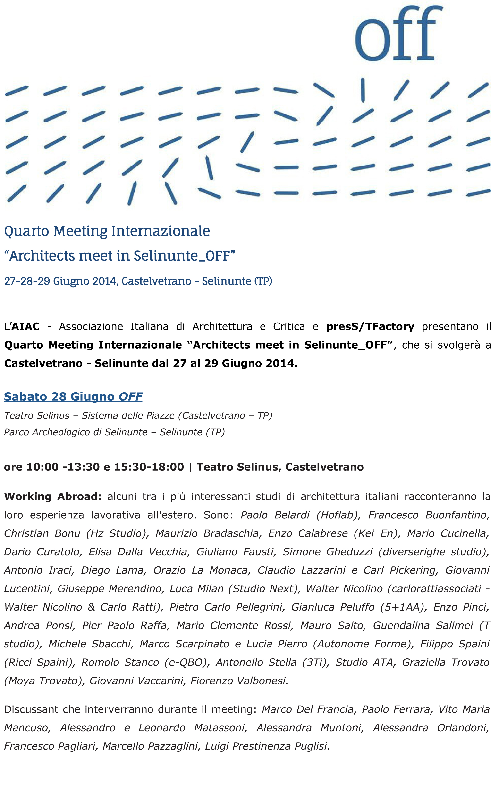 sito_ARCHITECTS MEET IN SELINUNTE_OFF programma